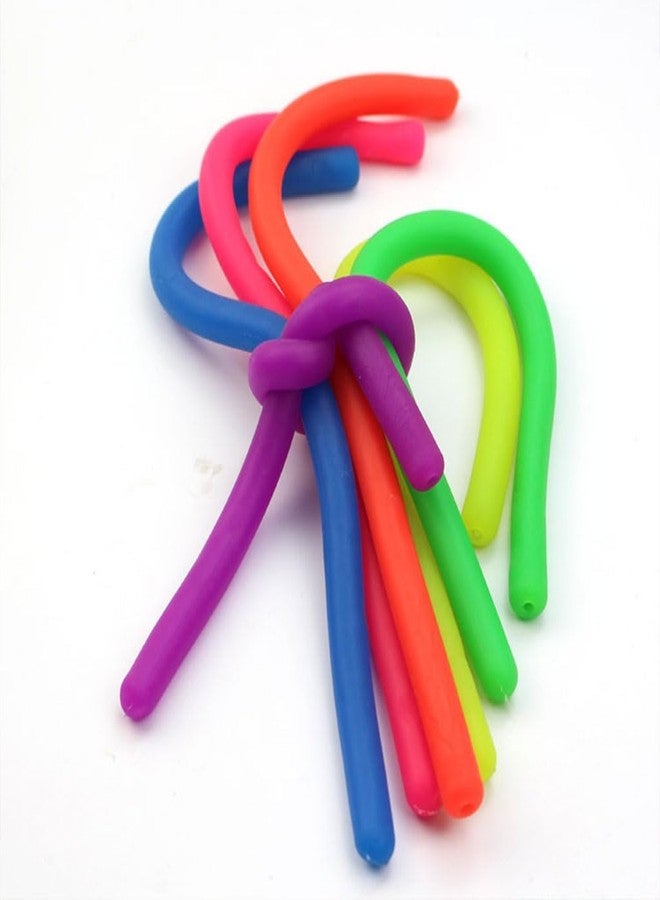 VIRELLO Noodle Fidget Toys, Stretchy Flexible Strip Toy for Stress Relief Assorted Colored Sensory String for ADHD, Anxiety & Focus Stretchy Pull and Bend Noodles (Pack of 6) - Image 5