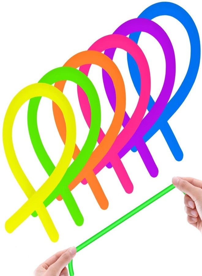VIRELLO Noodle Fidget Toys, Stretchy Flexible Strip Toy for Stress Relief Assorted Colored Sensory String for ADHD, Anxiety & Focus Stretchy Pull and Bend Noodles (Pack of 6) - Image 1
