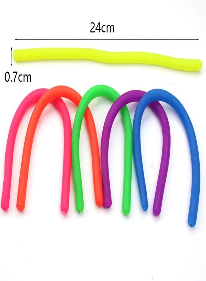 VIRELLO Noodle Fidget Toys, Stretchy Flexible Strip Toy for Stress Relief Assorted Colored Sensory String for ADHD, Anxiety & Focus Stretchy Pull and Bend Noodles (Pack of 6) - Image 3