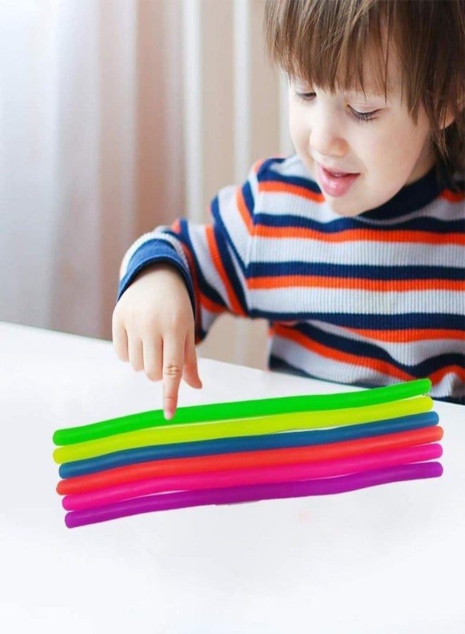 VIRELLO Noodle Fidget Toys, Stretchy Flexible Strip Toy for Stress Relief Assorted Colored Sensory String for ADHD, Anxiety & Focus Stretchy Pull and Bend Noodles (Pack of 6) - Image 2