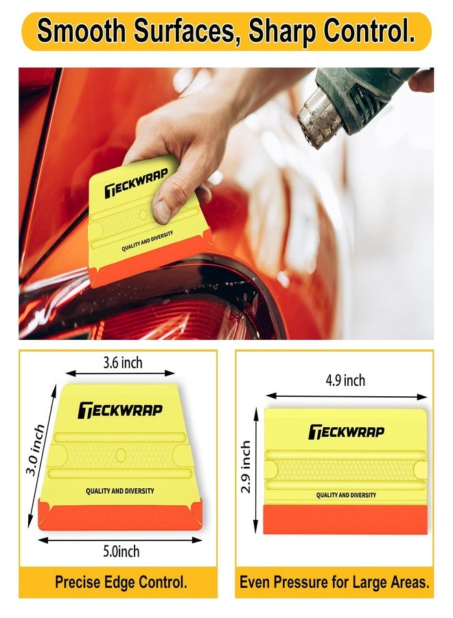TECKWRAP 4-Piece 40A Yellow Felt Squeegee Set - for Vinyl Wrapping, PPF, Window Tint & Decals - Image 2