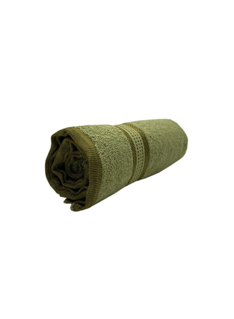 BYFT Daffodil (Dark Green) Premium Bath Towel (70x140 Cm-Set of 1) 100% Cotton, Highly Absorbent and Quick dry, Hotel and Spa Quality Bath linen with Stripe Diamond Dobby-500 Gsm - Image 3