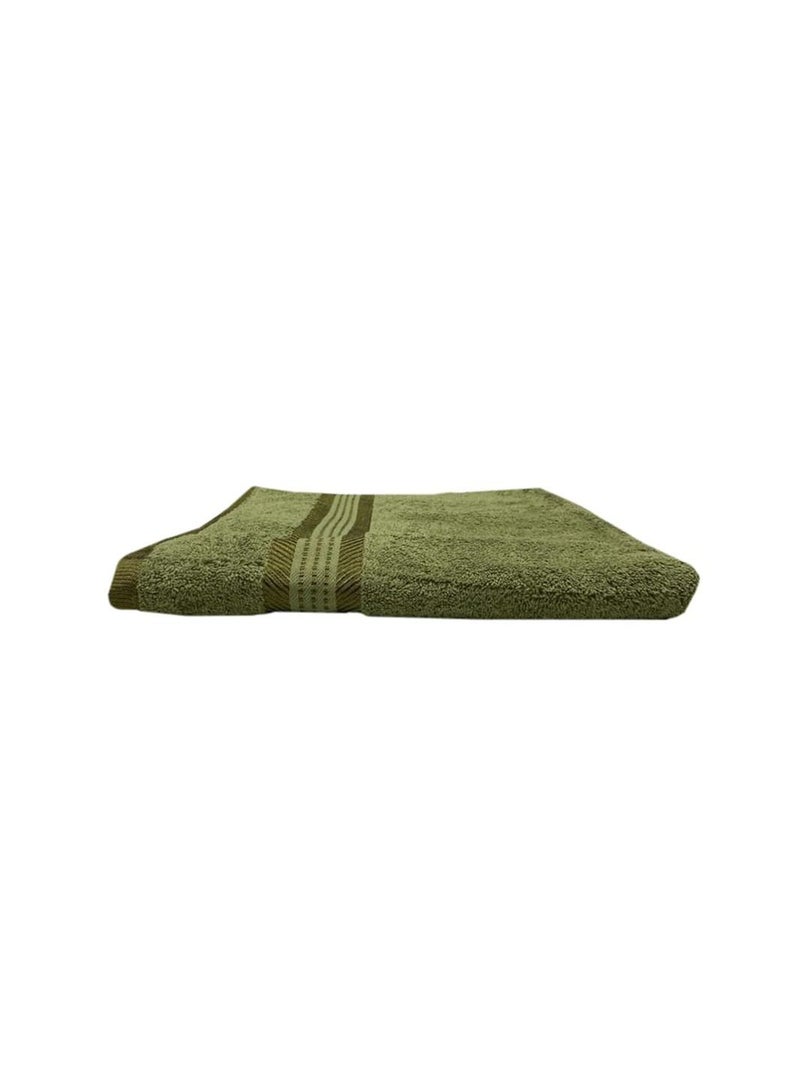 BYFT Daffodil (Dark Green) Premium Bath Towel (70x140 Cm-Set of 1) 100% Cotton, Highly Absorbent and Quick dry, Hotel and Spa Quality Bath linen with Stripe Diamond Dobby-500 Gsm - Image 4