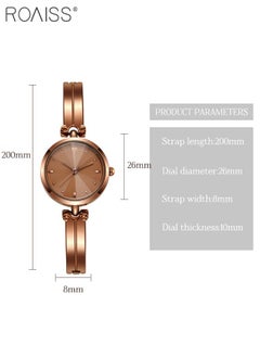 roaiss Women's Brown Bracelet Quartz Watch, Analog Display Round Brown Dial Watch, Waterproof Retro Watch as Gift for Women  - Image 4