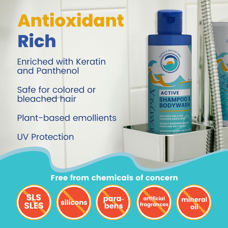 STREAM 2 SEA 3 in 1 Shampoo Body Wash and Conditioner, Reef Safe, All Natural and Organic Camping Shampoo and Liquid Soap, Skin and Hair Care for Men and Women, Sulfate and Paraben Free, 32 oz - Image 3