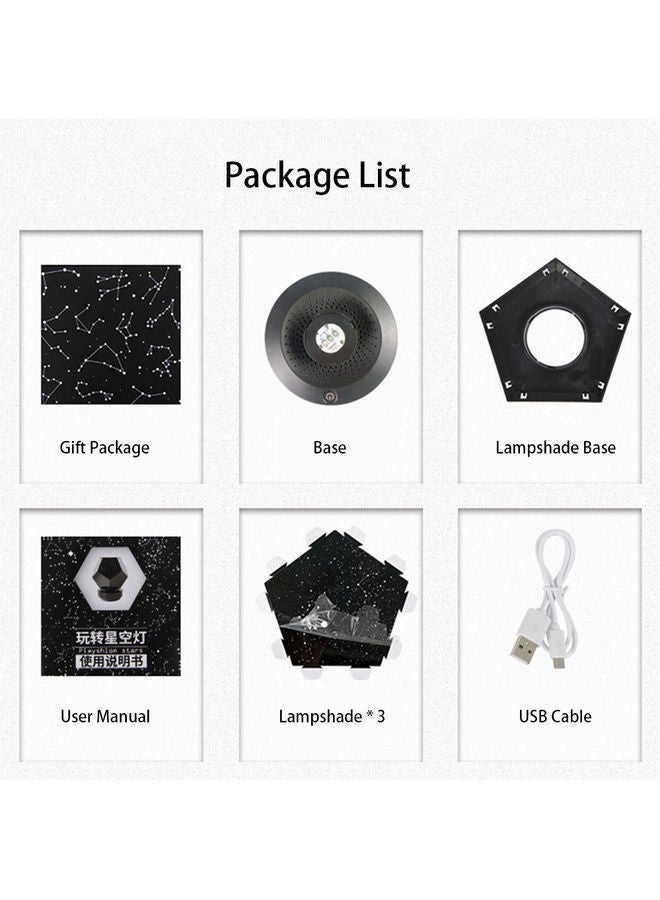 نيبمينينت احظى بالمرح مع مصباح عرض السماء المليئة بالنجوم بتصميم أحادي اللون بلون أبيض أسود 13.9*8.4*13.9سم - Image 3