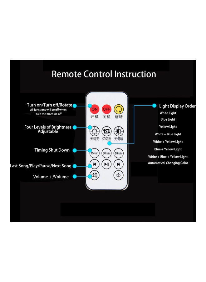 نيبمينينت احظى بالمرح مع مصباح عرض السماء المليئة بالنجوم بتصميم أحادي اللون بلون أبيض أسود 13.9*8.4*13.9سم - Image 2