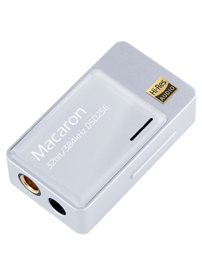 Macaron Balanced Decoding Earphone Amplifier 4.4 Balanced 3.5 Type-c Replaceable Cable Hifi Portable Android Computer Tail Adapter Household Moon Silver