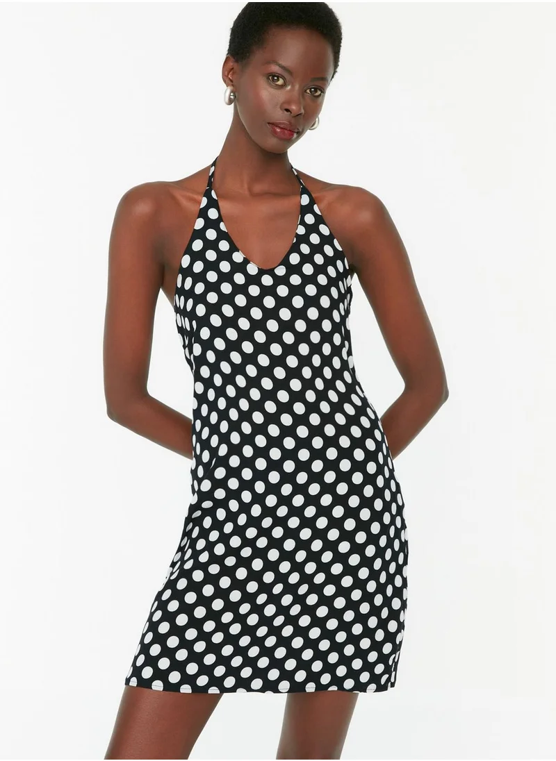 trendyol Halter Neck Polka Dot Dress