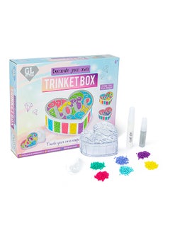 RMS Gl Dyo Trinket Box – Diy Decorate Your Own Keepsake Box Kit For Girls – Includes Beads And Glue  - Image 1