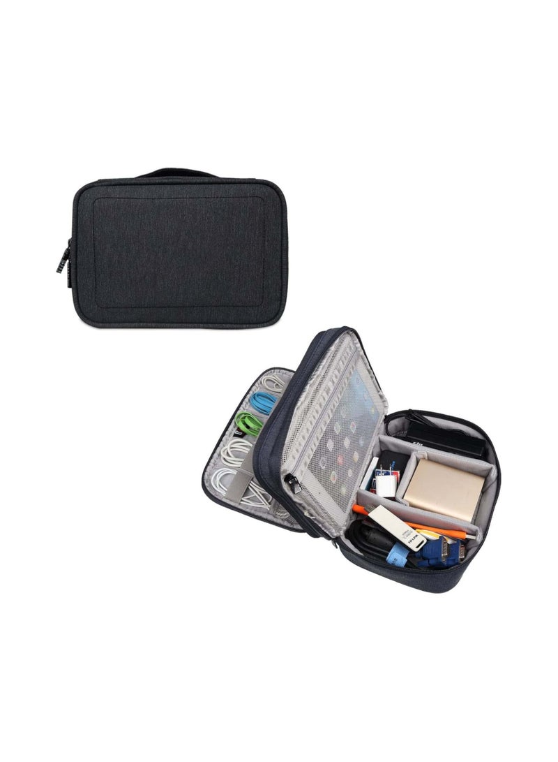 SYOSI Electronic Accessories Bag, Digital Gadget Organizer Case, Travel Gear Storage Carrying Sleeve Pouch for Cable, USB, Earphones, Portable Hard Drives, Power Banks, Adapters or Camera Accessories  - Image 1