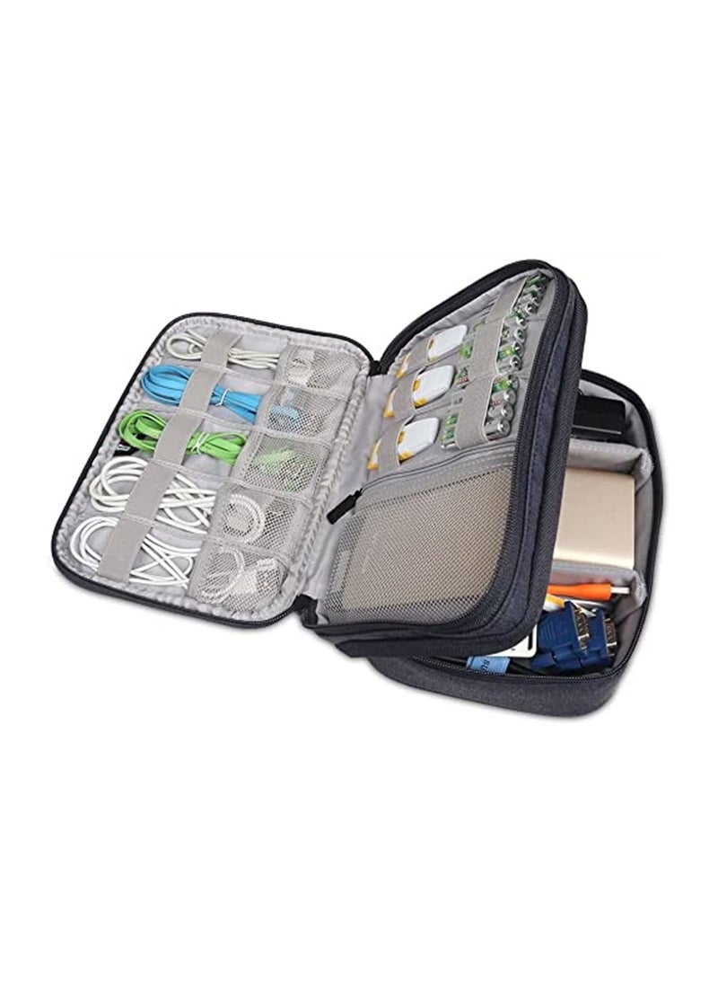 SYOSI Electronic Accessories Bag, Digital Gadget Organizer Case, Travel Gear Storage Carrying Sleeve Pouch for Cable, USB, Earphones, Portable Hard Drives, Power Banks, Adapters or Camera Accessories  - Image 2