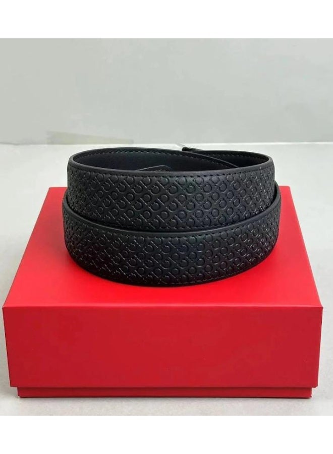 Salvatore Ferragamo Black Leather Belt For Men - Image 2
