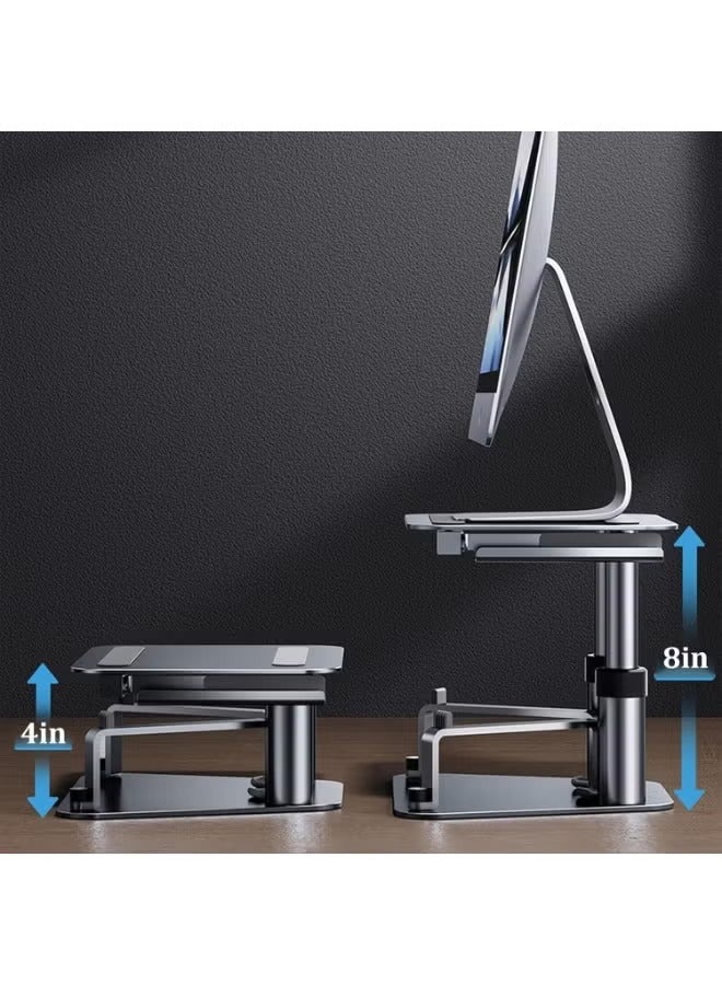 ELTRAZONE Height Adjustable Monitor Stand with Retractable Mount – Desktop Riser for Laptop, iMac, MacBook, iPad & iPhone – Ergonomic Design with Keyboard Storage for Home or Office Use  - Image 4
