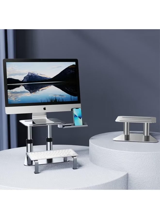 ELTRAZONE Height Adjustable Monitor Stand with Retractable Mount – Desktop Riser for Laptop, iMac, MacBook, iPad & iPhone – Ergonomic Design with Keyboard Storage for Home or Office Use  - Image 3