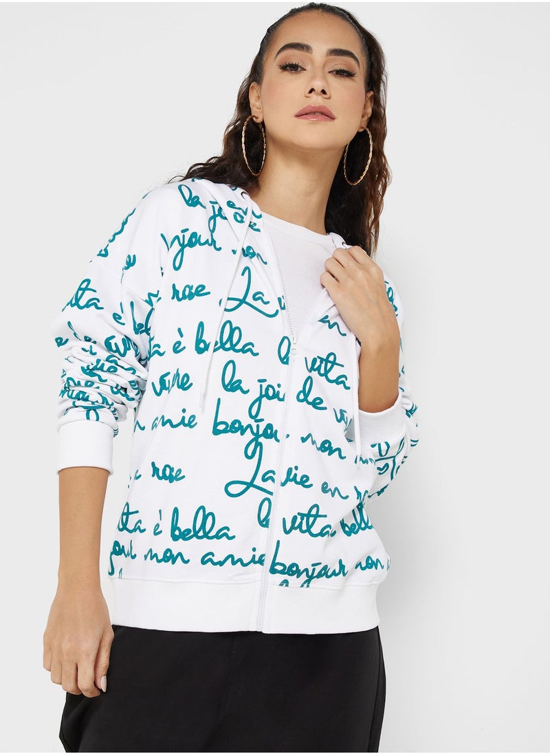 Ginger - Graphic Zip Thru Hoodie - Image 1