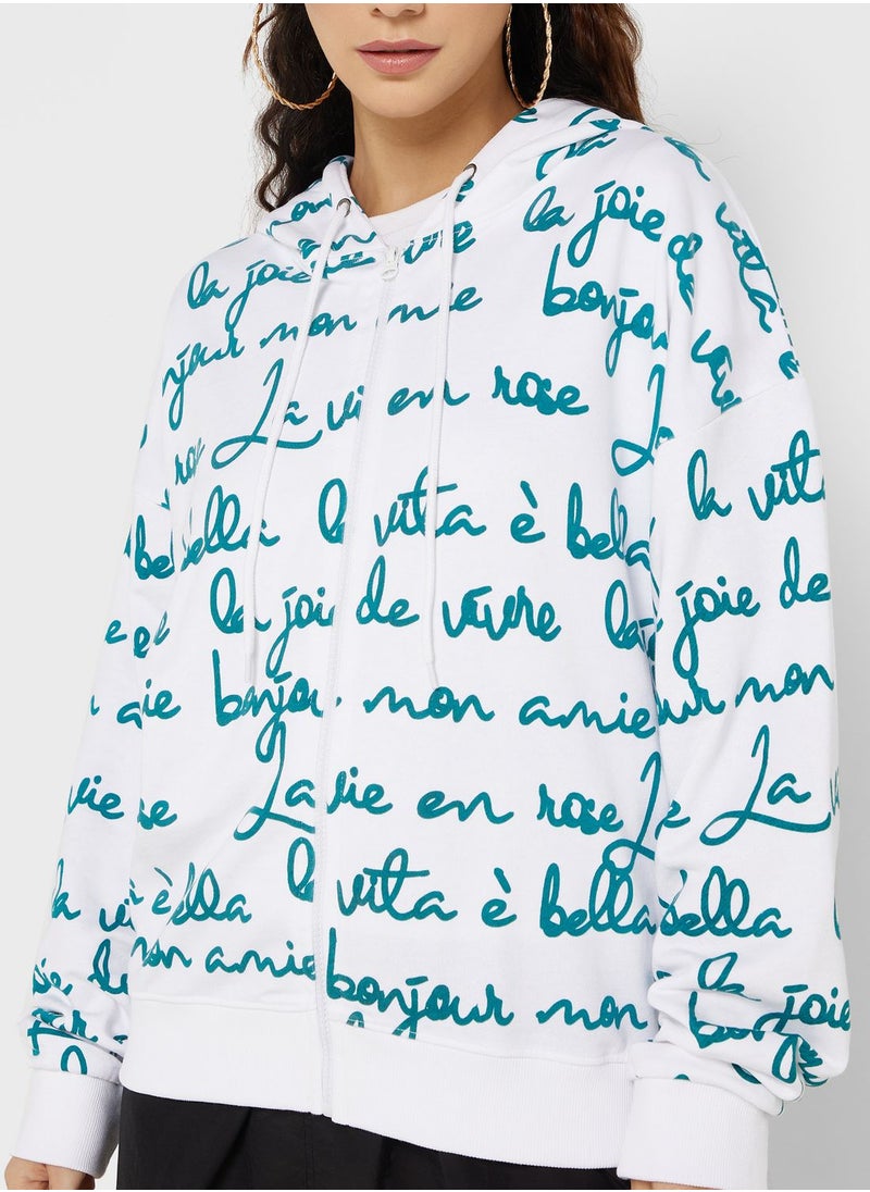 Ginger - Graphic Zip Thru Hoodie - Image 1