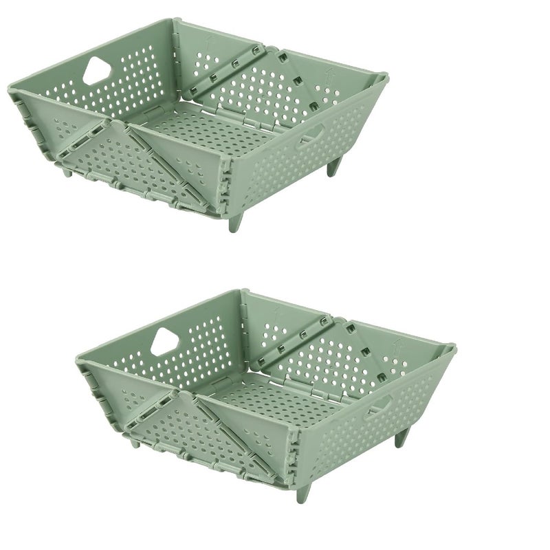 Brijex MultiFunctional Foldable Vegetable Storage Basket with Resting Feet Space Saving Drain Basket for PastaFruit VegetablesMulti colour 2 - Image 1