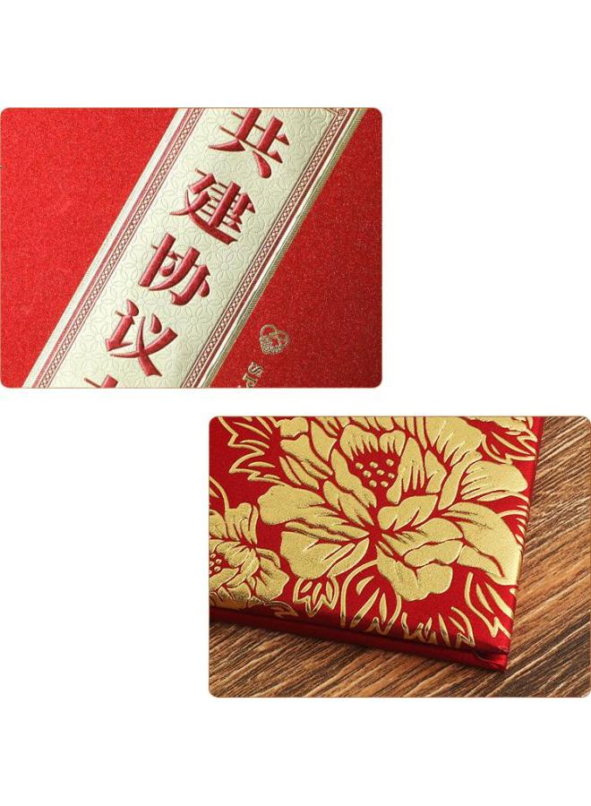 Befon A4 Joint Construction Agreement Signing Book, Signing Ceremony Book, Red High-End Business Signing Book, Strategic Cooperation Signing Book, Signing Folder, Signing Pad 9738 - Image 3