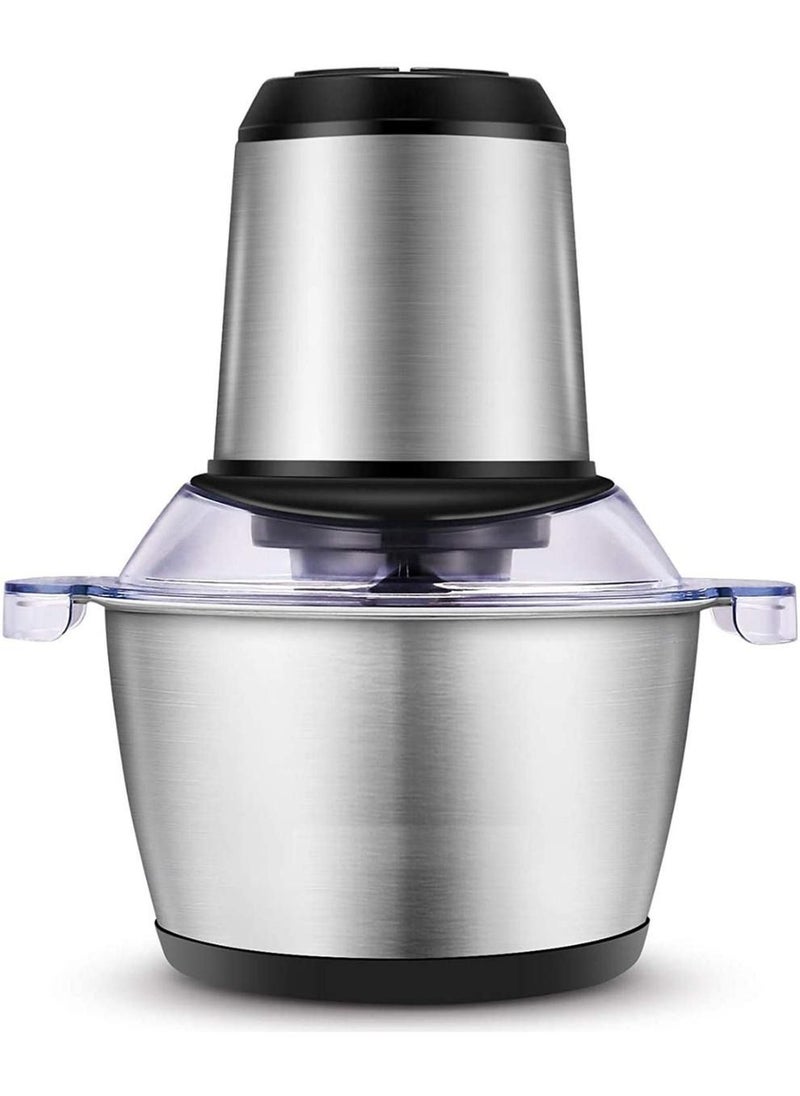 Generic - Food Chopper Multifunctional Stainless Steel Food Processor Vegetable Chopper Electric Meat Grinder for Meat Vegetable Fruits 2L - Image 1