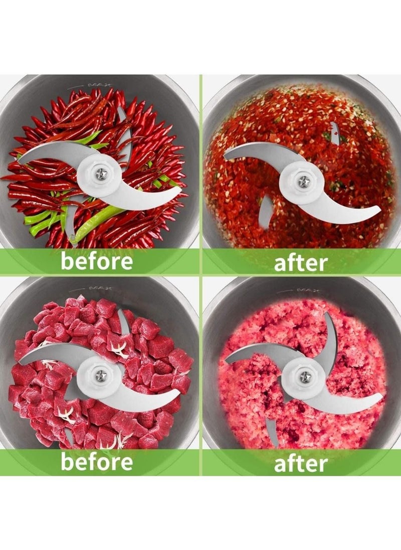 Generic - Food Chopper Multifunctional Stainless Steel Food Processor Vegetable Chopper Electric Meat Grinder for Meat Vegetable Fruits 2L - Image 1