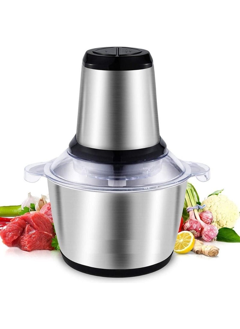 Generic - Food Chopper Multifunctional Stainless Steel Food Processor Vegetable Chopper Electric Meat Grinder for Meat Vegetable Fruits 2L - Image 1