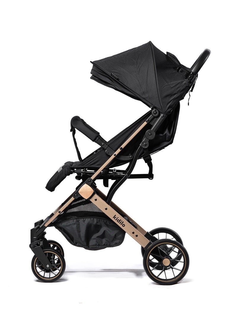 Kidilo Luxury Baby Stroller | Lightweight, Portable Design | Four-Wheel Stroller for Newborns and Infants  - Image 3