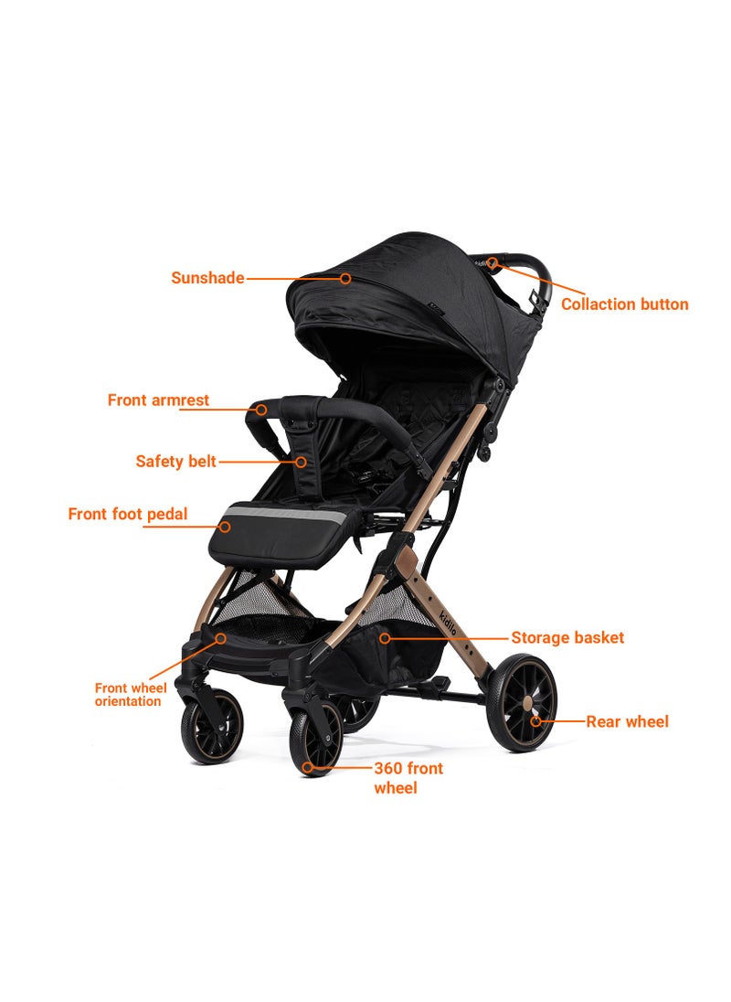 Kidilo Luxury Baby Stroller | Lightweight, Portable Design | Four-Wheel Stroller for Newborns and Infants  - Image 4