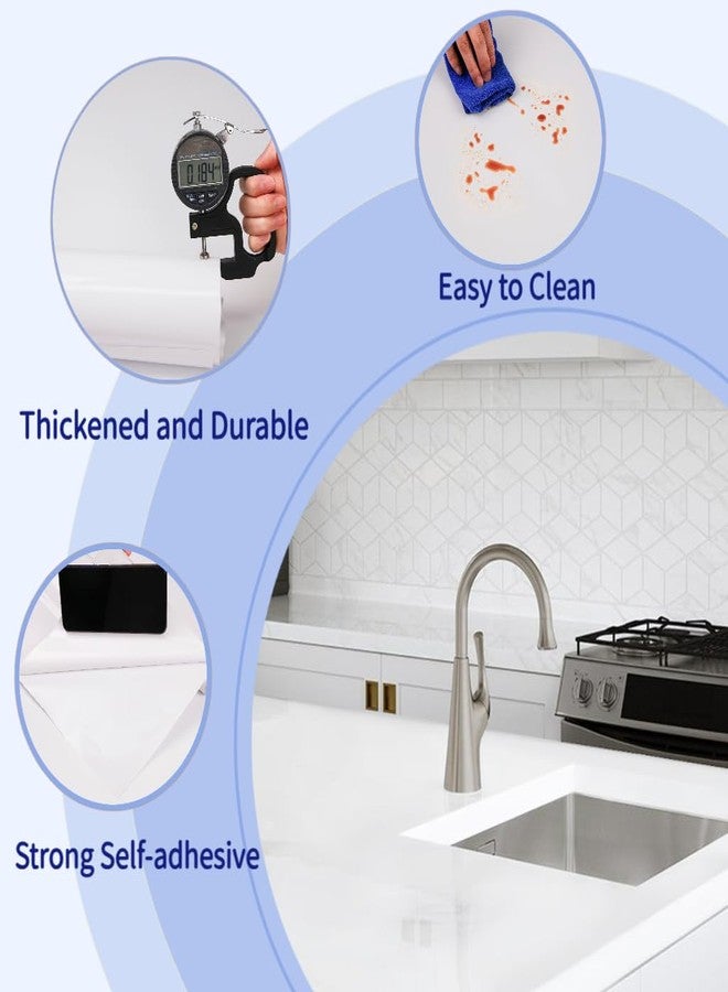 Abyssaly White Contact Ppaper 15.7“ X 118” Glossy Vinyl Film Removable Self-Adhesive Peel and Stick Wallpaper Decorate Paintable Wallpaper Kitchen Cabinet Furniture Countertop Shelf Paper - Image 3
