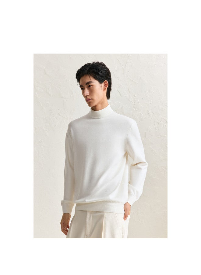 Waxbird Men's Autumn Winter Solid Color Half High Neck Skin-friendly Fleece Base Layer Shirt Multi-color Warm Knitted Sweater Men's Sweater - Image 5