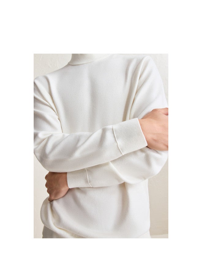 Waxbird Men's Autumn Winter Solid Color Half High Neck Skin-friendly Fleece Base Layer Shirt Multi-color Warm Knitted Sweater Men's Sweater - Image 4