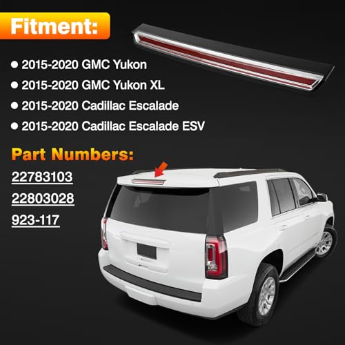 TOP-MAX TOPMAX LED High Mount Stop Light Compatible With 20152020 GMC YukonYukon XL Cadillac EscaladeEscalade ESV Third Brake Light Replace for 923117 22783103 22803028 - Image 3