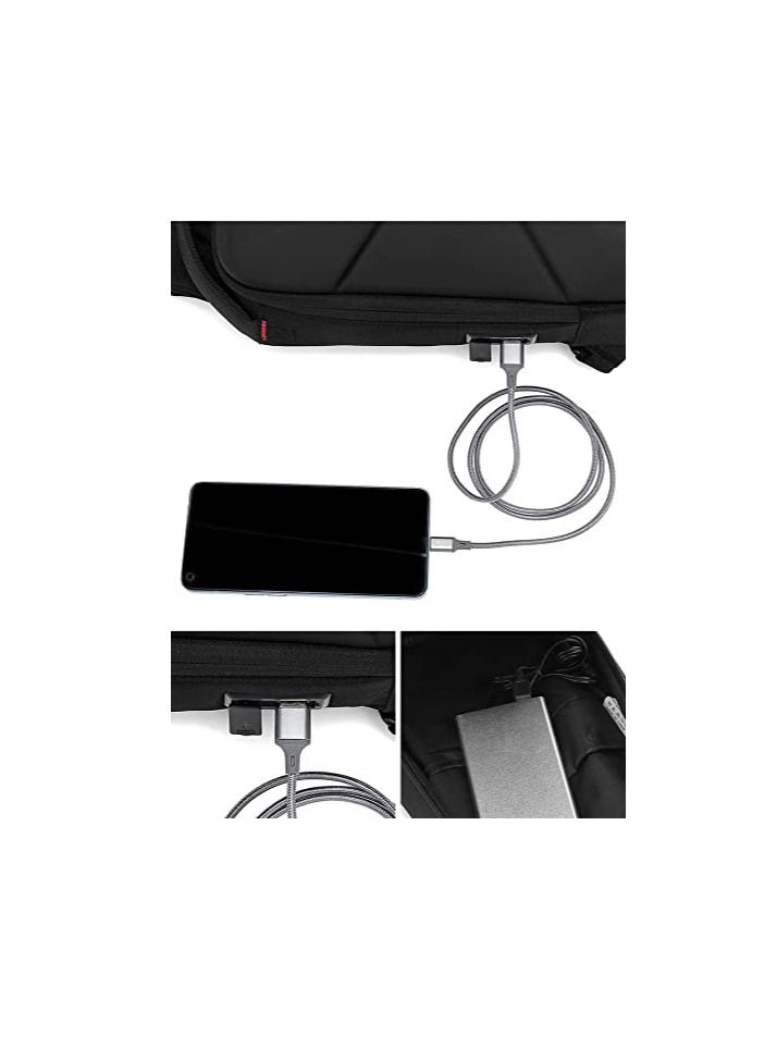 REBENUO BACKPACK FOR ONE SHOULDER HARD SHELL WITH USB AP-39 - Image 3