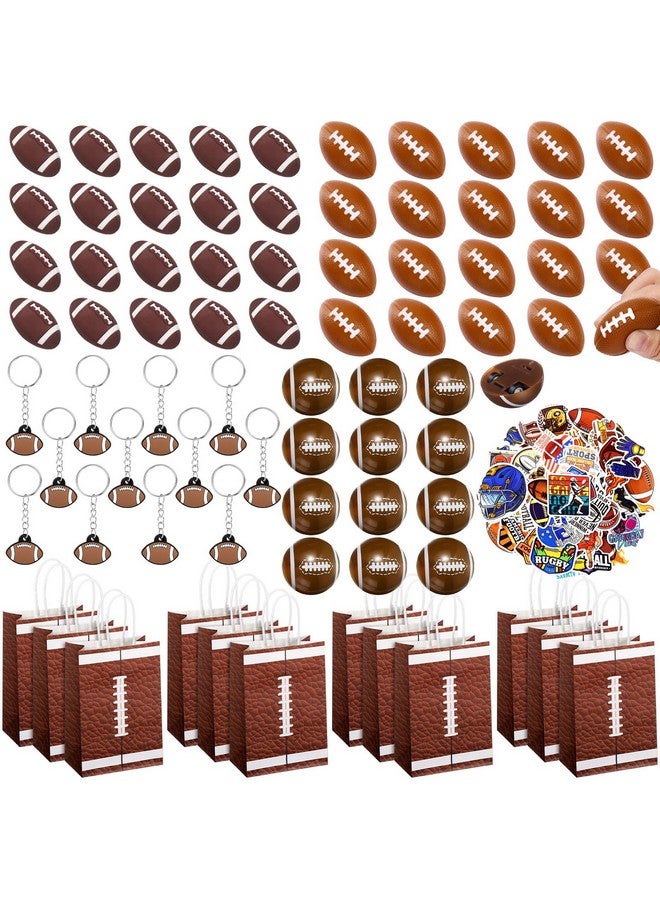 Aoriher 200 Pcs Sport Party Favors Set, Sport Party Gift Bag Fillers Foam Sports Balls Keychains Sticker Eraser Pull Back Cars For Baseball Basketball Football Soccer Birthday Gift(Football) - Image 1