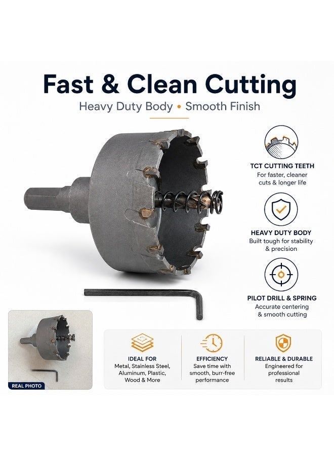 90mm TCT Carbide Tipped Holesaw – Precision Hole Cutter for Metal, Wood, Plastic & Sheet Cutting - Image 3