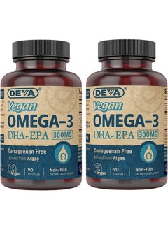 Deva Vegan Dhaepa Nutritional Supplement Nonfish Derived From Algae 300 Mg Potency 90 Vegetarian Softgels Pack Of 2  - Image 1