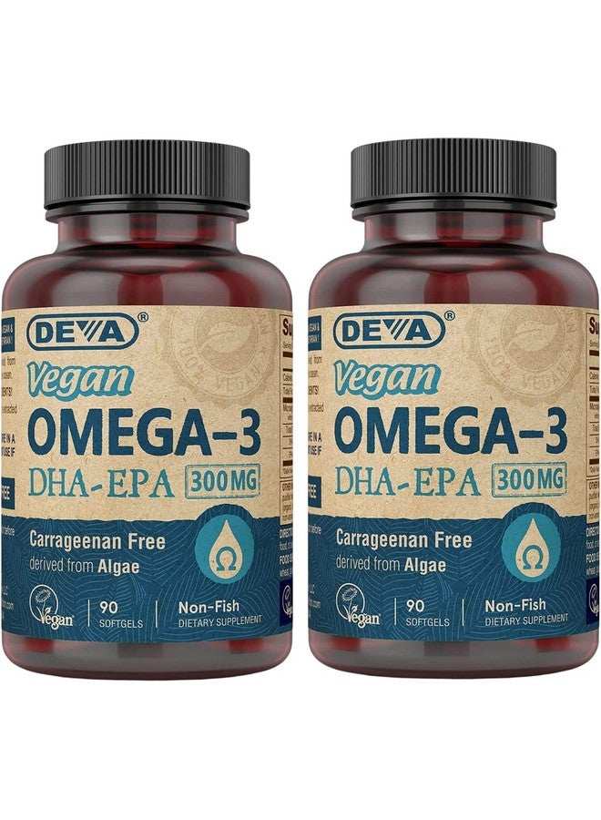 Deva Vegan Dhaepa Nutritional Supplement Nonfish Derived From Algae 300 Mg Potency 90 Vegetarian Softgels Pack Of 2 - Image 1