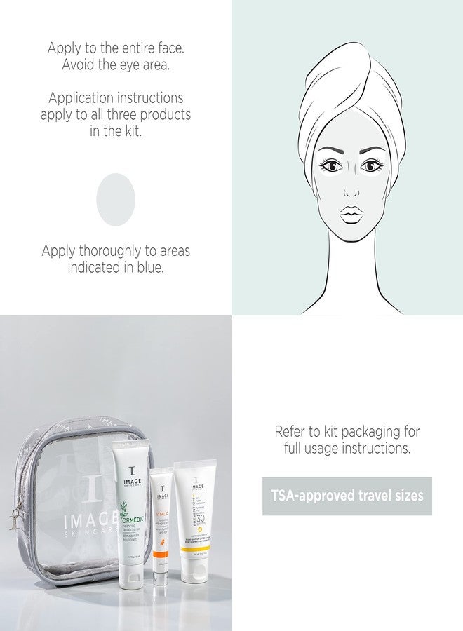 IMAGE SKINCARE صورة للعناية بالبشرة، جاهز اكتشف، مجموعة العناية بالبشرة التمهيدية المكونة من 3 قطع - Image 3