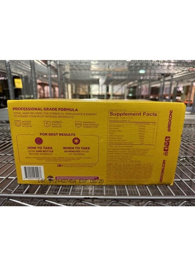 REDCON1 Total War Ready to Drink Pre Workout - Endurance Boosting, Keto Friendly RTD Formula - Amino Acid + Citrulline Malate Pre Workout Drink for Men & Women (Strawberry Mango, 12 Servings) - Image 5