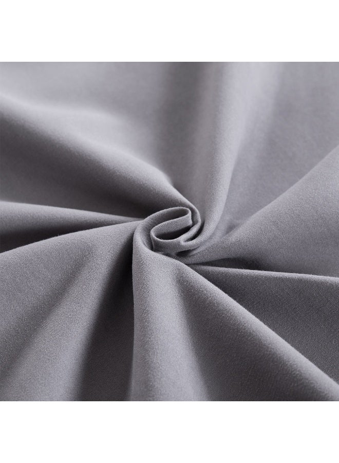 PHF 100% Polyester 4 Pieces Bed Sheets Set Super King Size, Deep Pocket up to 16 Inches Fitted Sheet, Flat Sheet and Pillowcases Set, Grey - Image 3