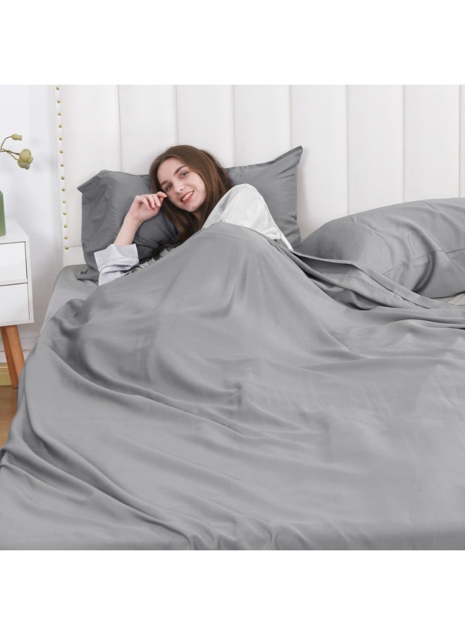 PHF 100% Polyester 4 Pieces Bed Sheets Set Super King Size, Deep Pocket up to 16 Inches Fitted Sheet, Flat Sheet and Pillowcases Set, Grey - Image 4