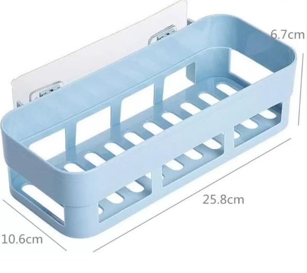 Corner Shelf Bathroom Organiser, Self-Adhesive Wall Mount, White  - Image 3