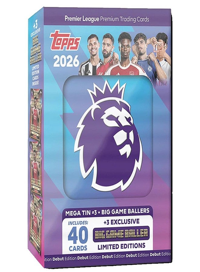 توبس الدوري الإنجليزي الممتاز 2026 - الإصدار الأول - لعبة بطاقات التداول والتجميع (علبة ضخمة 3 - لاعب كرة السلة الكبير) - Image 1