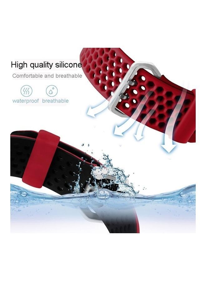 NIBEMINENT Replacement Wrist Strap For Apple Watch Series 6/SE/5/4 44mm And 3/2/1 42mm Red - Image 3