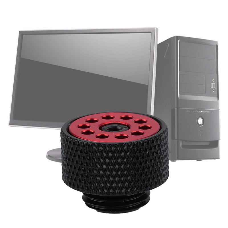 HPQF S1A Computer Water cooled Adjustable Automatic Air Evacuation Valve Black+Red - Image 1