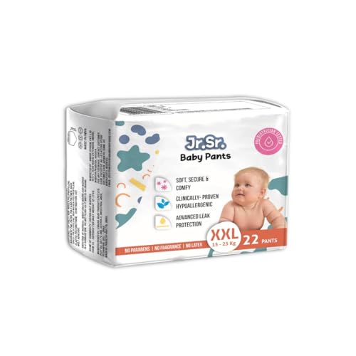 Jr. Sr. Baby Diaper Pants | 10-12 hr Absorption with Advanced Leak Protection | Safe For Babies Skin | Soft, Secure & Comfy (XXL, 22, count) - Image 1
