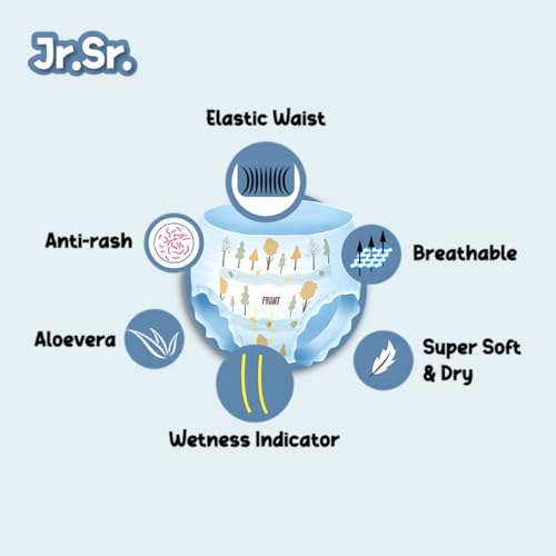 Jr. Sr. Baby Diaper Pants | 10-12 hr Absorption with Advanced Leak Protection | Safe For Babies Skin | Soft, Secure & Comfy (XXL, 22, count) - Image 2