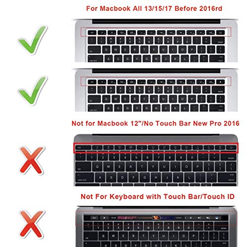 HRH PS Shortcut Hotkey US Silicone Keyboard Cover Skin for MacBook Air 13,for MacBook Pro13/15/17 (with or w/Out Retina Display, 2015 or Older Version),for iMac Older - Image 2