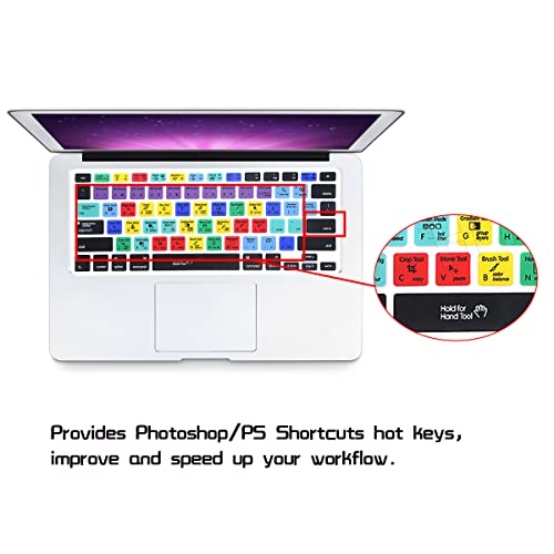 HRH PS Shortcut Hotkey US Silicone Keyboard Cover Skin for MacBook Air 13,for MacBook Pro13/15/17 (with or w/Out Retina Display, 2015 or Older Version),for iMac Older - Image 3