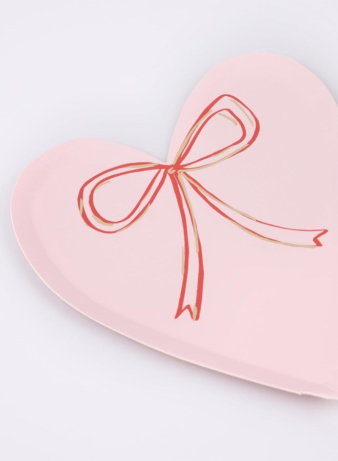 Meri Meri Heart With Bow Plates (Pack of 8) - Image 2